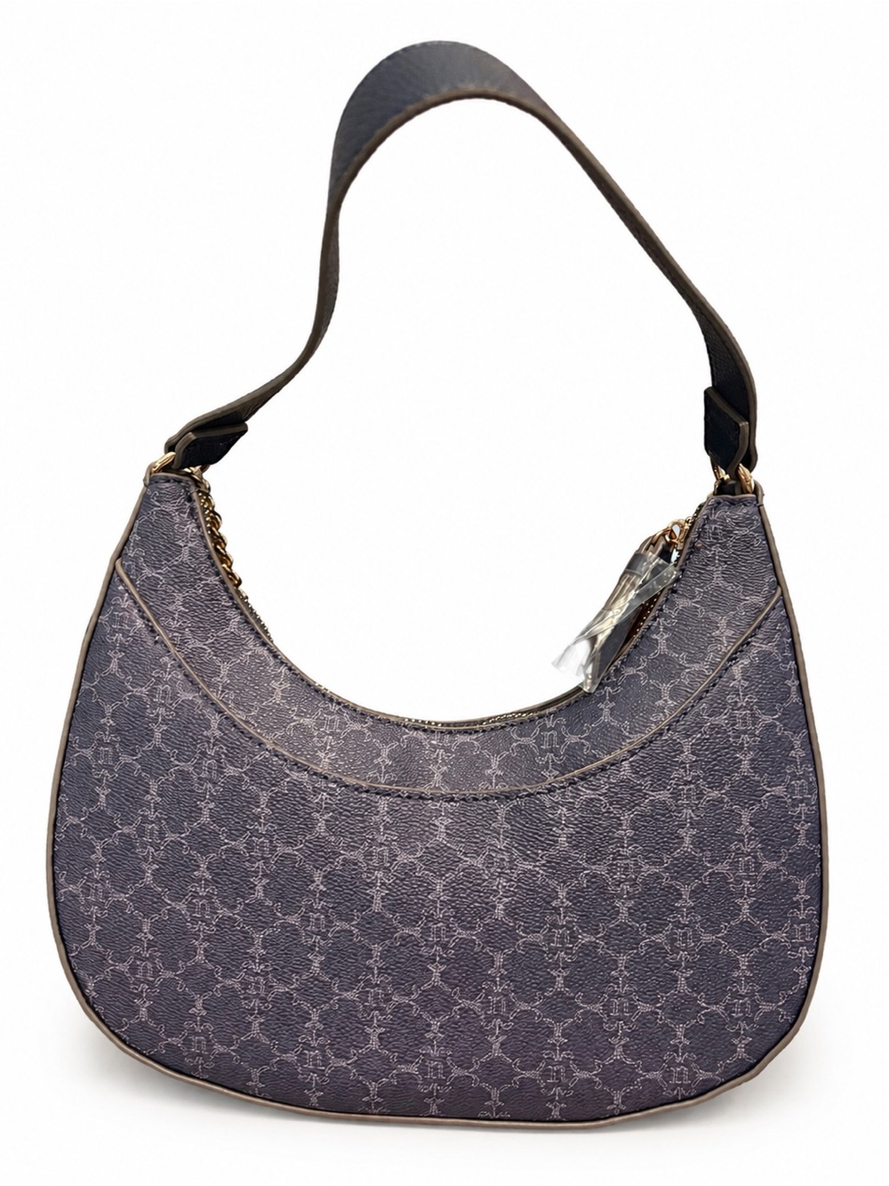 Nanette Lepore NWT Black Patterned Hobo with Gold Chain - Picture 2 of 3